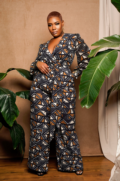 Jumpsuits, Nala African Print Mudcloth Jumpsuit