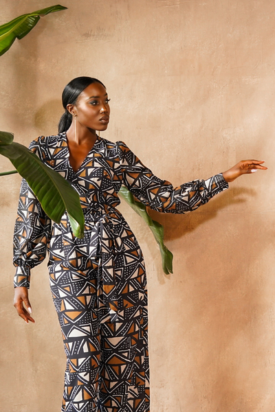 Jumpsuits, Nala African Print Mudcloth Jumpsuit