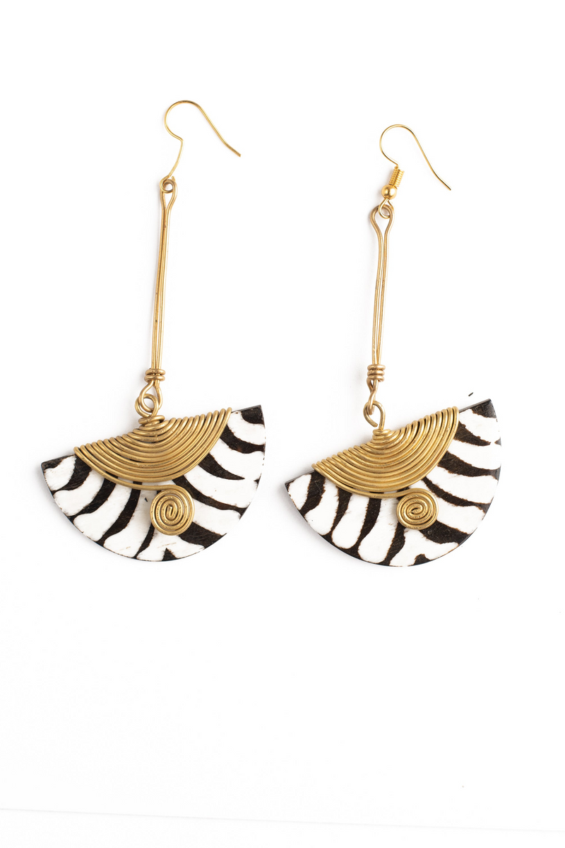 Zila brass and bone earrings