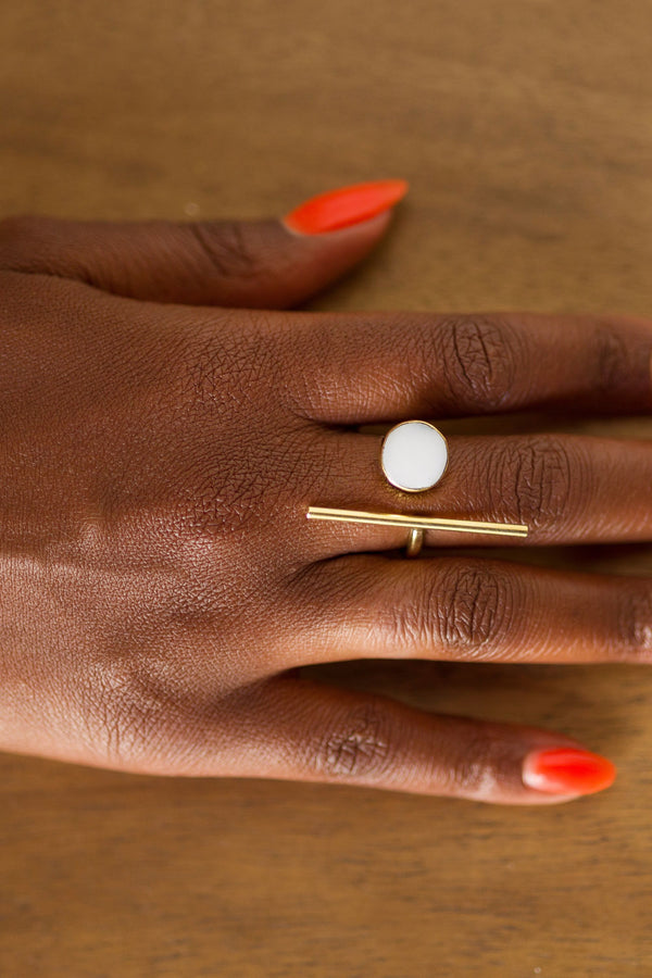 Bague Nisha blanche