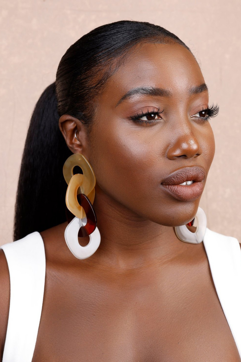 Brown Chain Earrings