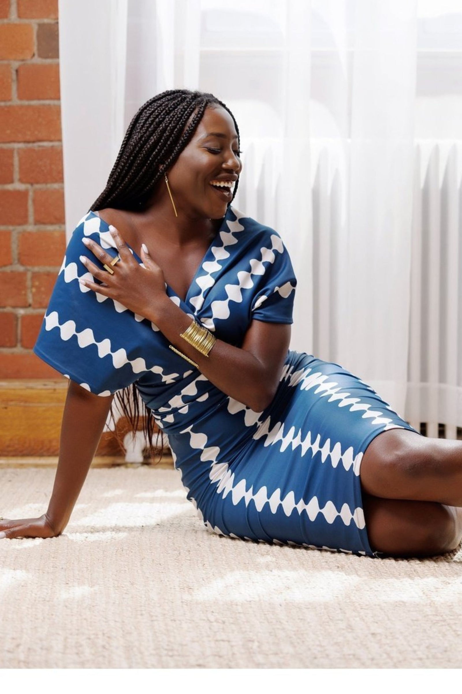 African Dresses | Blue African Print Infinity Dress