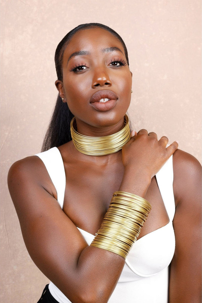 Straight Goddess Brass Choker