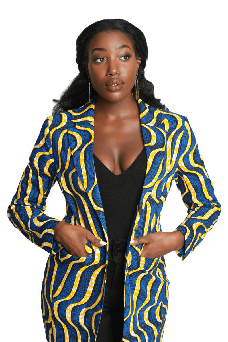 Blazer imprimé africain Safi