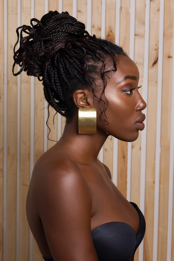 Nita Brass Earrings - Brushed