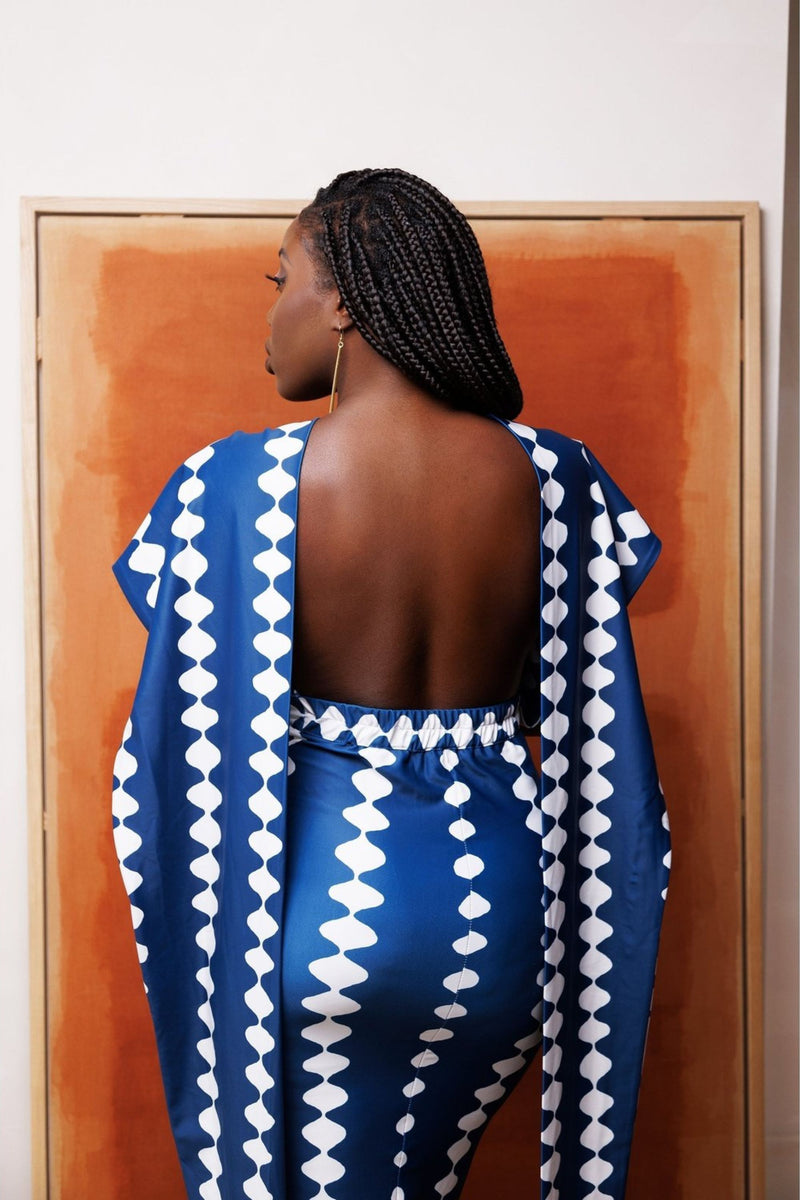 blue and white african print dresses Sarah African Print dress 3XL