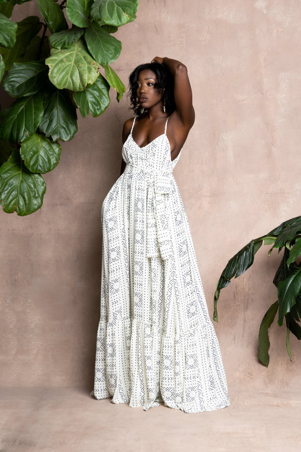 Mudcloth African Print Summer Dress