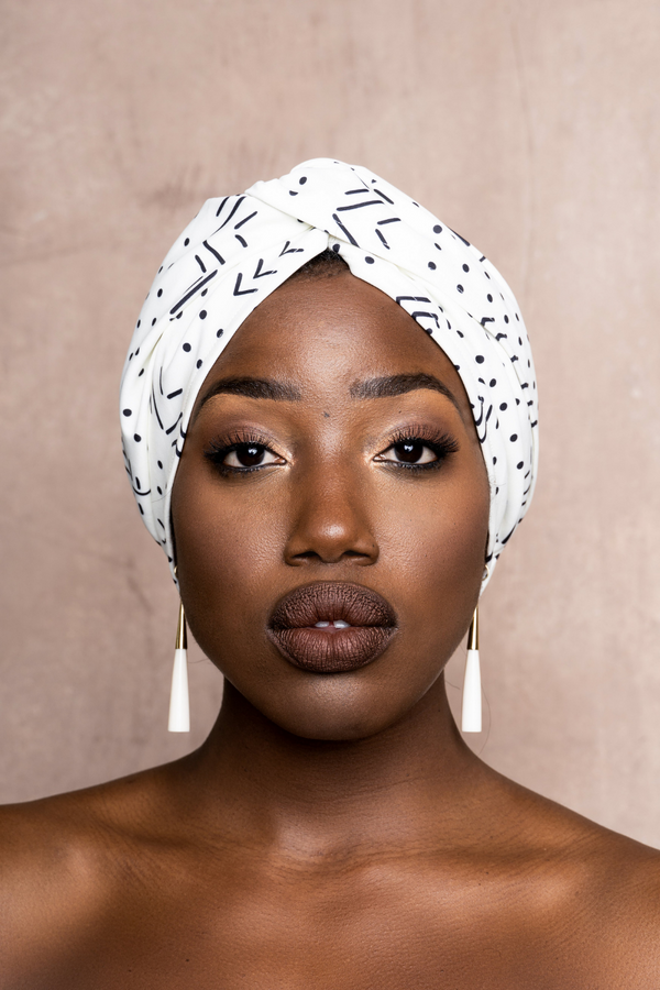 african-print-turban-white-and-black