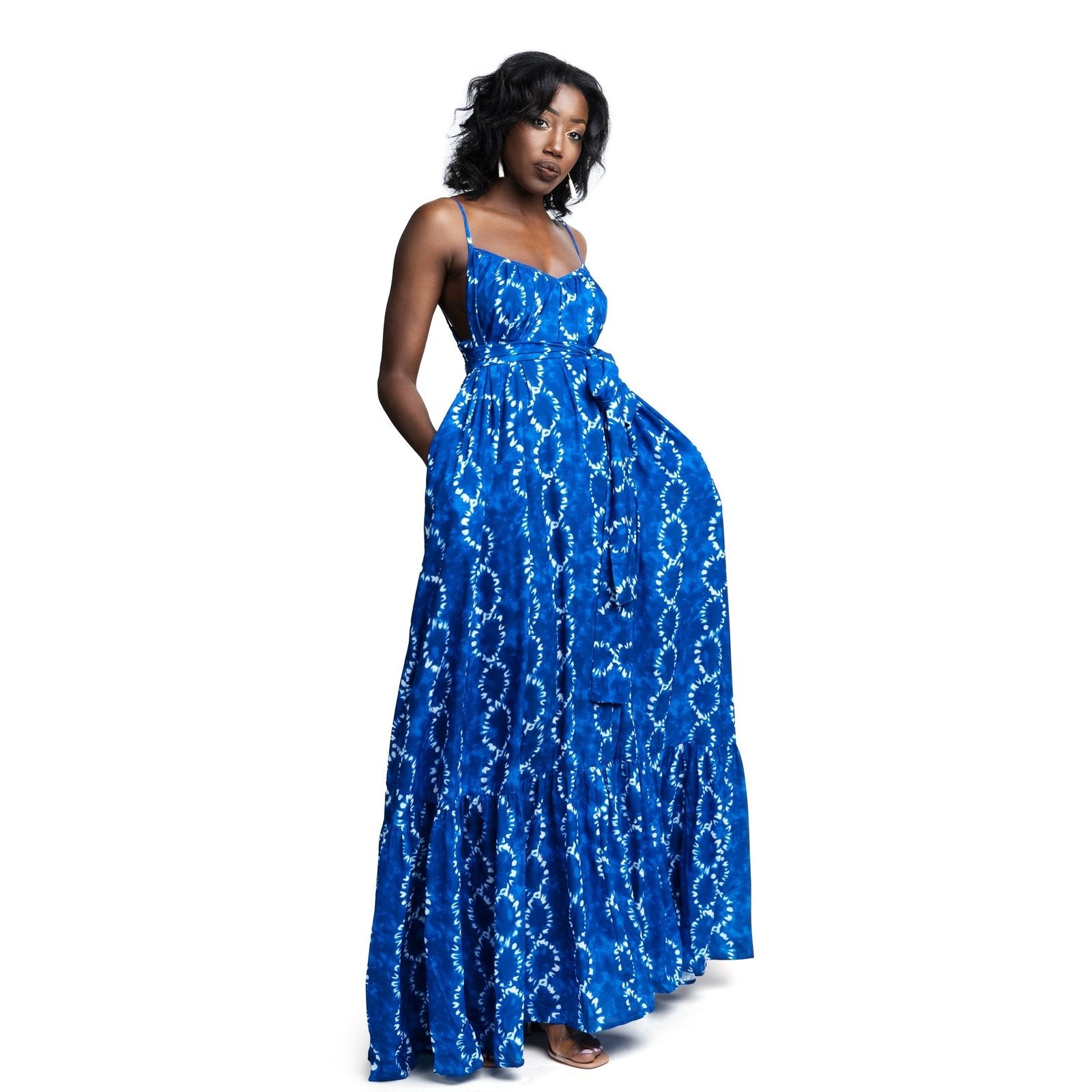 African Dresses Indigo African Print Summer Dress Sirani s Fashion