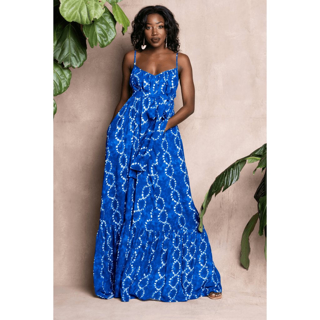 African Dresses Indigo African Print Summer Dress Sirani s Fashion