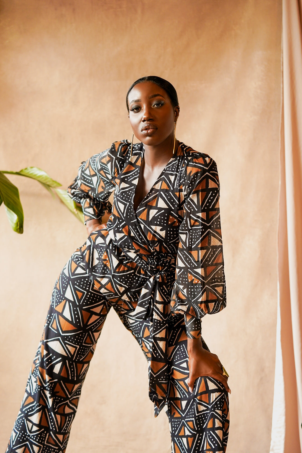 African print jumpsuit shorts online