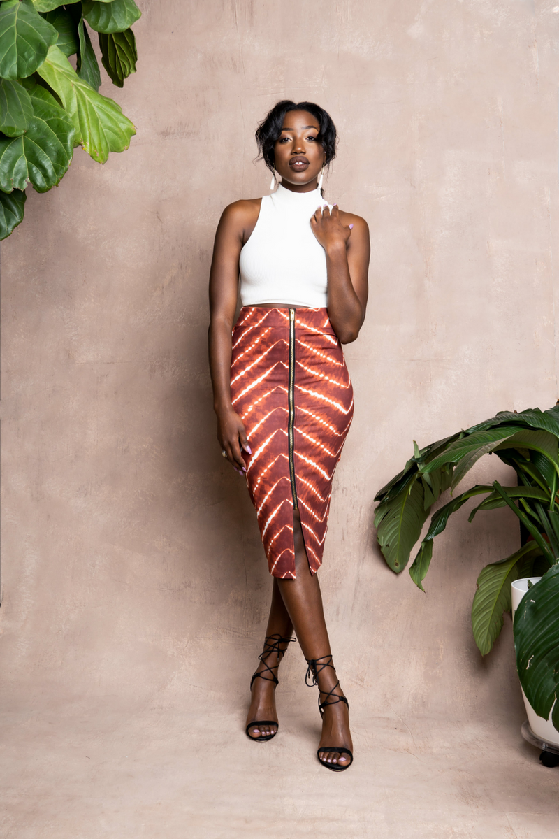 African midi skirt outfit hot sale